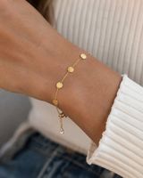 Gold Armband 585 14k Gold Gelbgold Kreis Zirkonia