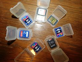 SD Speicherkarten, 5 x 8GB, 1 x 2 GB, 1 x 4 GB