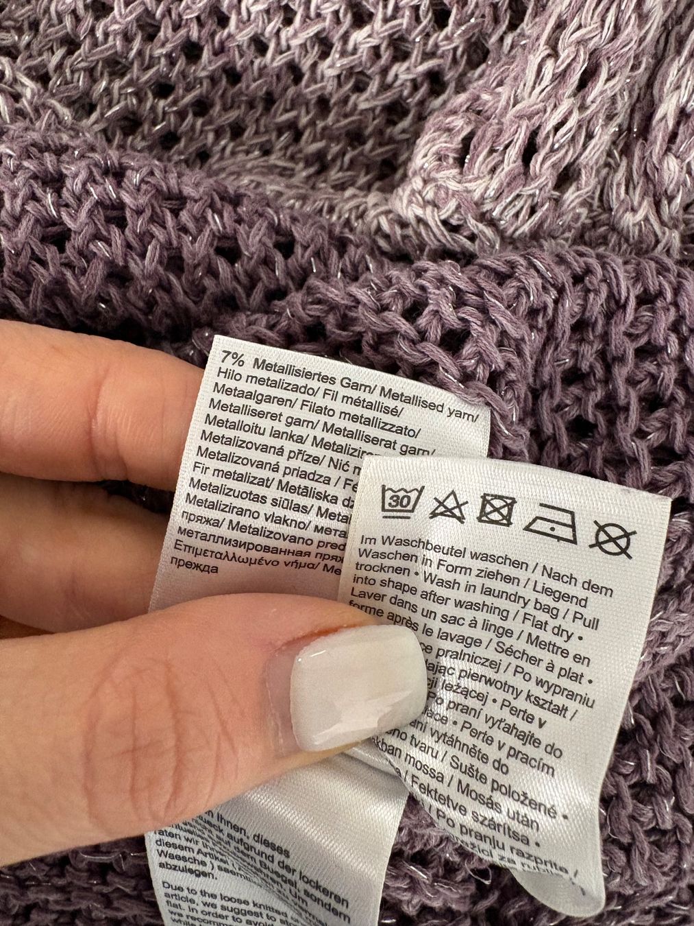 S.Oliver Maglioni & Felpe: S. Oliver leichter Strickpullover lila Glitzer 38 – Usato da Regensdorf venduto da secondchancefashion 5
