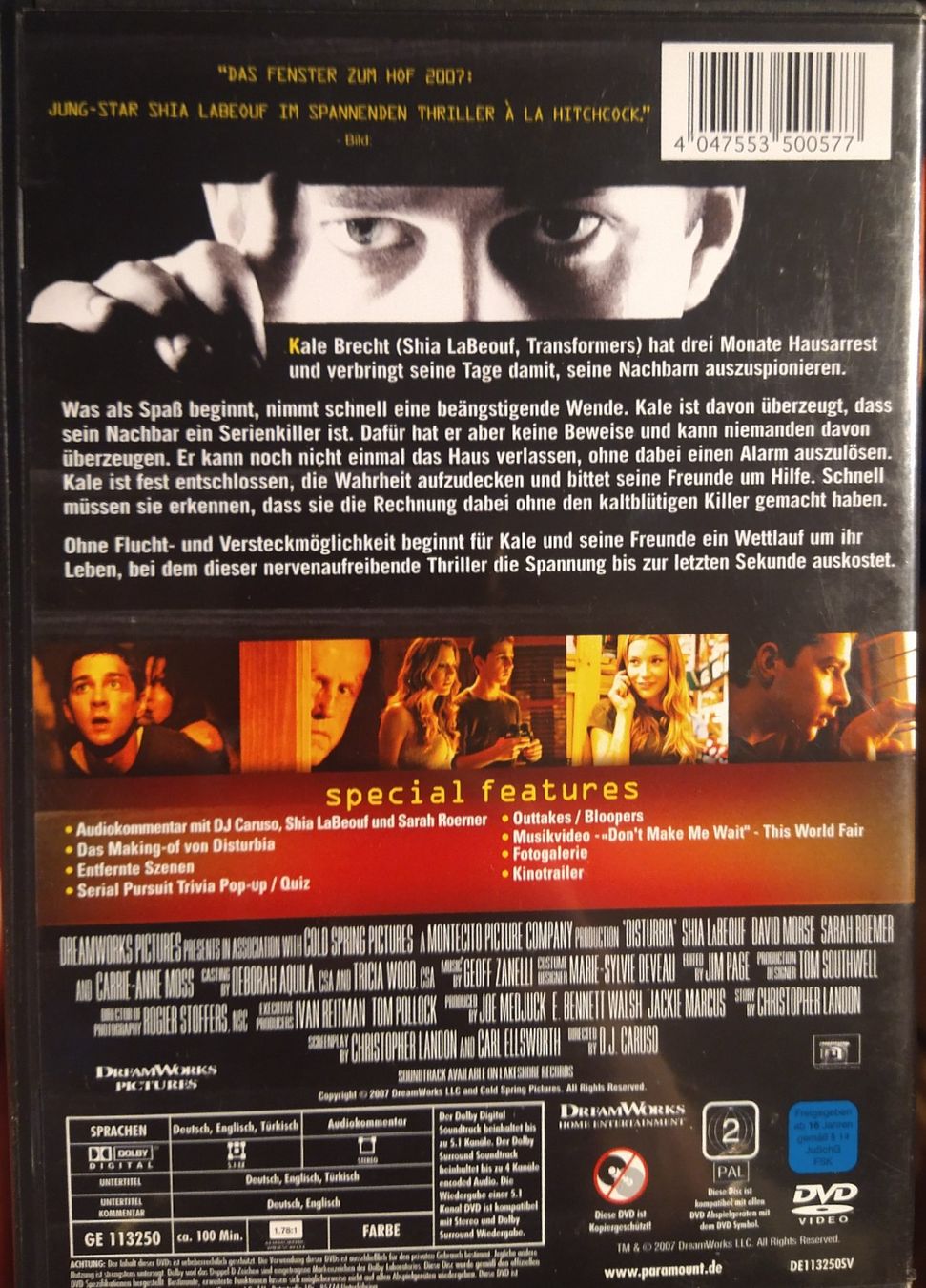 Tutti i DVDs: Disturbia – Usato da Wetzikon ZH venduto da GUAIO 1