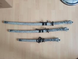 Dekorative Katanas Set 3 Stück, Drachenmuster