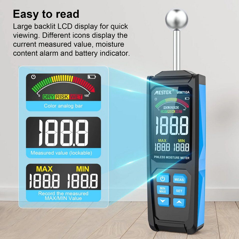 Misurare: Feuchtemessgerät Hygrometer LCD Kontaktlos – Nuovo e nell'imballaggio originale da Genève venduto da Top-Trend 2