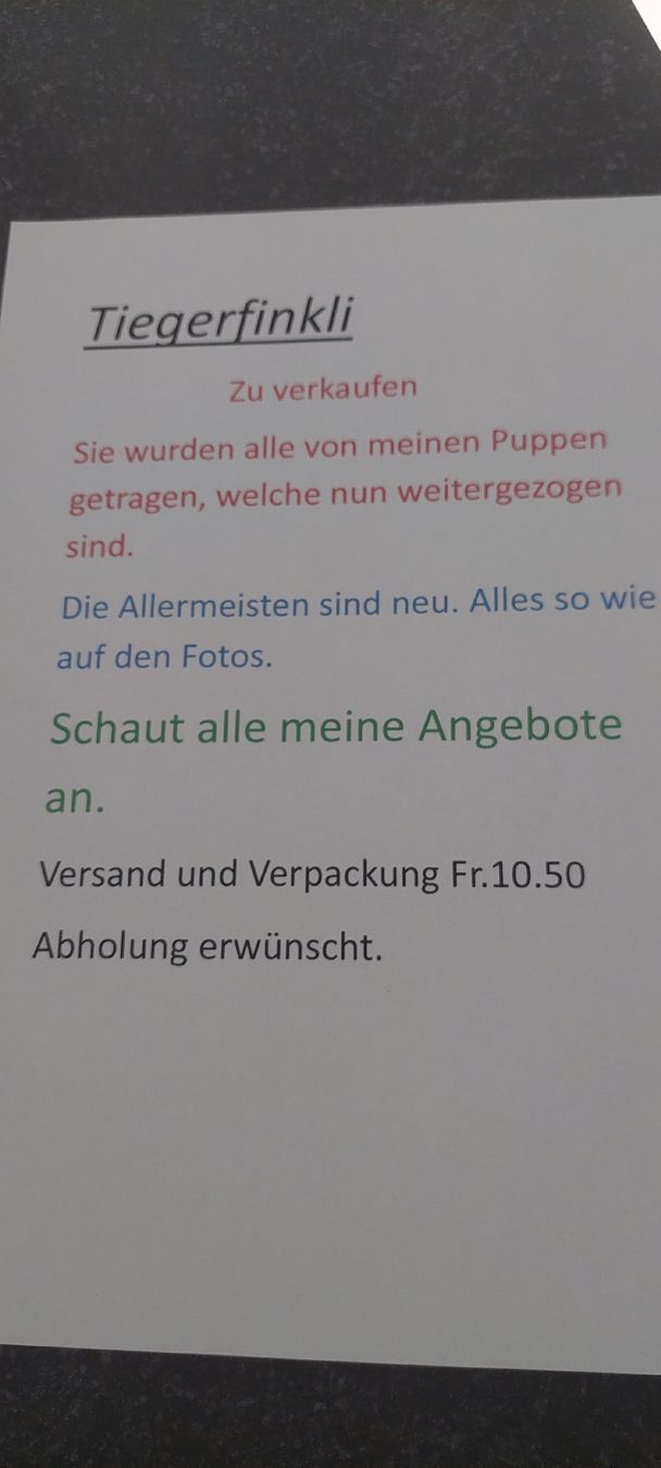 Poupées: Puppen Bären Tiegerfinkli  – Neuf (Voir description) à Muri AG par nindo1 1