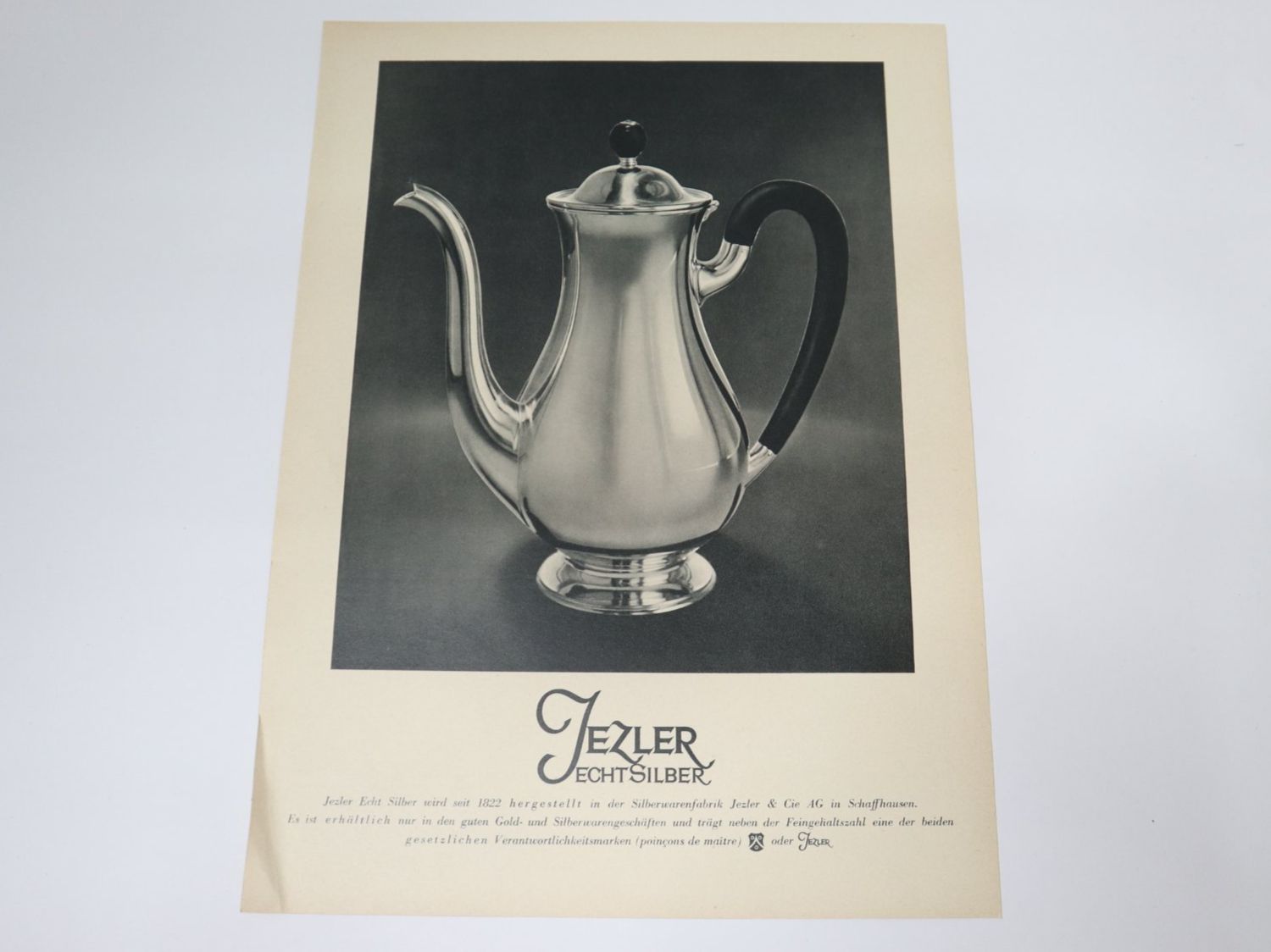 Foto & Immagini: Orig. Werbung Jezler echt Silber – Usato da Eschenbach SG venduto da Astalavista