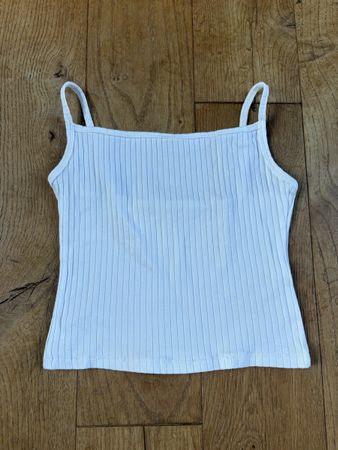 Ripp Crop Top weiss Grösse M von Tally Weijl