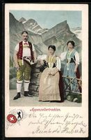 Mann und Frauen in Appenzellertrachten