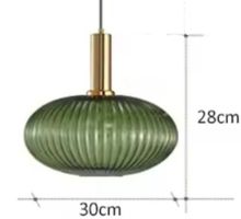 Lampe suspendue en pierre de verre coloré de style  rétro
