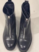 Black Ankle Boots, Zip-Up, Size 37