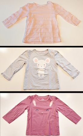 3 STÜCK SWEATSHIRT | C&A | Grösse 86 | Grau, Rosa, Weinrot