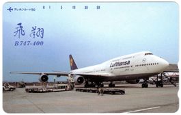 Lufthansa Jumbo B747-400 auf japanischer Telefonkarte - NEU