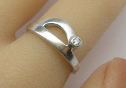 Anelli: feiner Ring Silber 925 + MP  weisser Schmuckstein Gr. 54 – Usato da Ermatingen venduto da Decovin 2