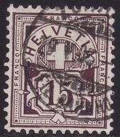 SBK-Nr. 64B (Ziffermuster 1894, Faserpapier) gestempelt