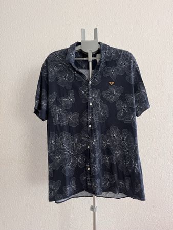PME Legend Hemd blau mit Blumenmuster Grösse XXL 
