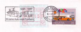 1987_743_FDC 50 J.AUTOMOBILPOSTBÜRO_10.3.87 Bern 1_2x AUTO !