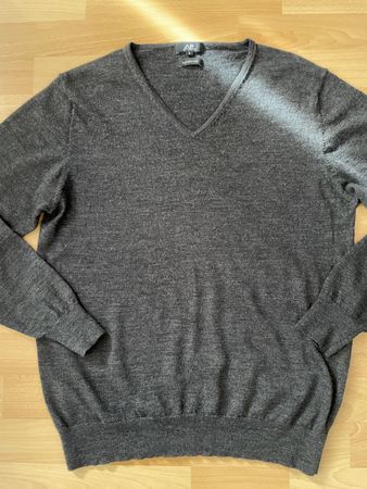 Pull Avant Premiere laine mérinos gris taille M
