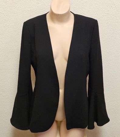 ZARA Woman Eleganter Blazer Schwarz Offene Front Gr. L