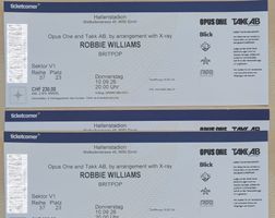 Robbie Williams, Zürich - 2 Top-Sitzplätze für 10.09.2026