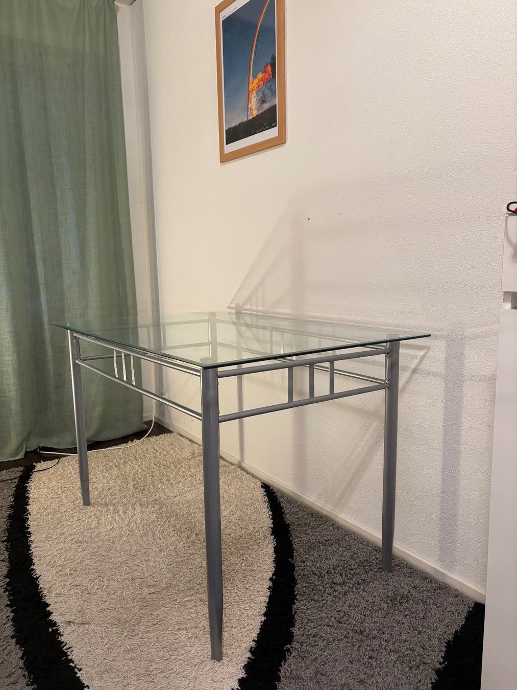 Scrivanie: Glass Top Table / Desk with Silver Metal Frame – Usato da Zürich venduto da cisar97 2