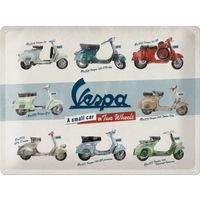 Vespa Modellübersicht Hängeschild Blechschild Bild 30x40cm