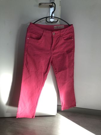 Pinke Sommerhose, Esmera, Gr. 40, Super Skinny Fit! 3/4