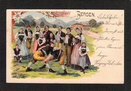 Biberbrugg SZ , Litho Gruss aus den Bergen , gel. 1903 Paris