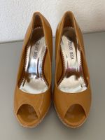 Peep-toes vernis caramel Creamy Moda, taille 38 ✨