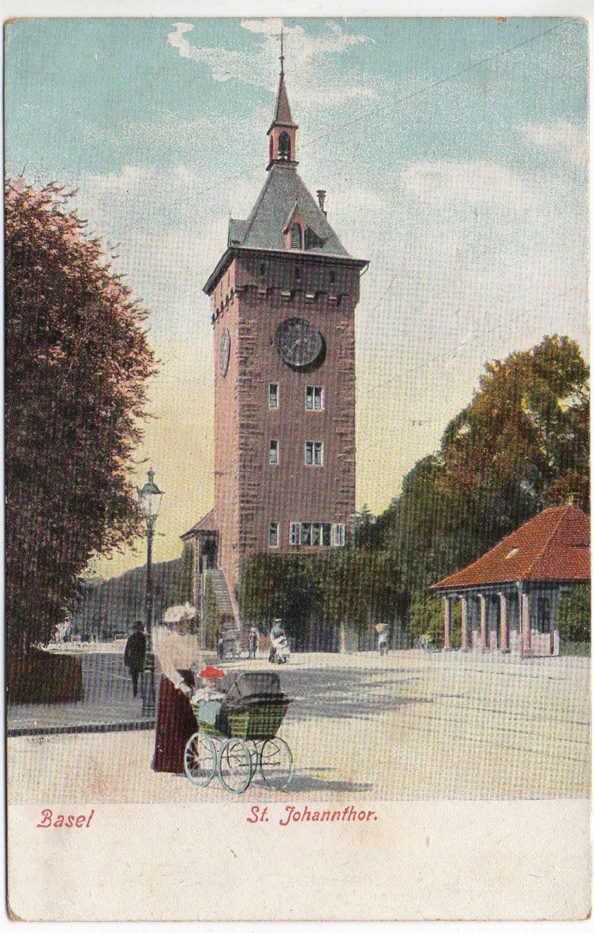 Ansichtskarten: BASEL St. Johanntor - Mutter mit Kinderwagen – Gebraucht aus Jona von philajona