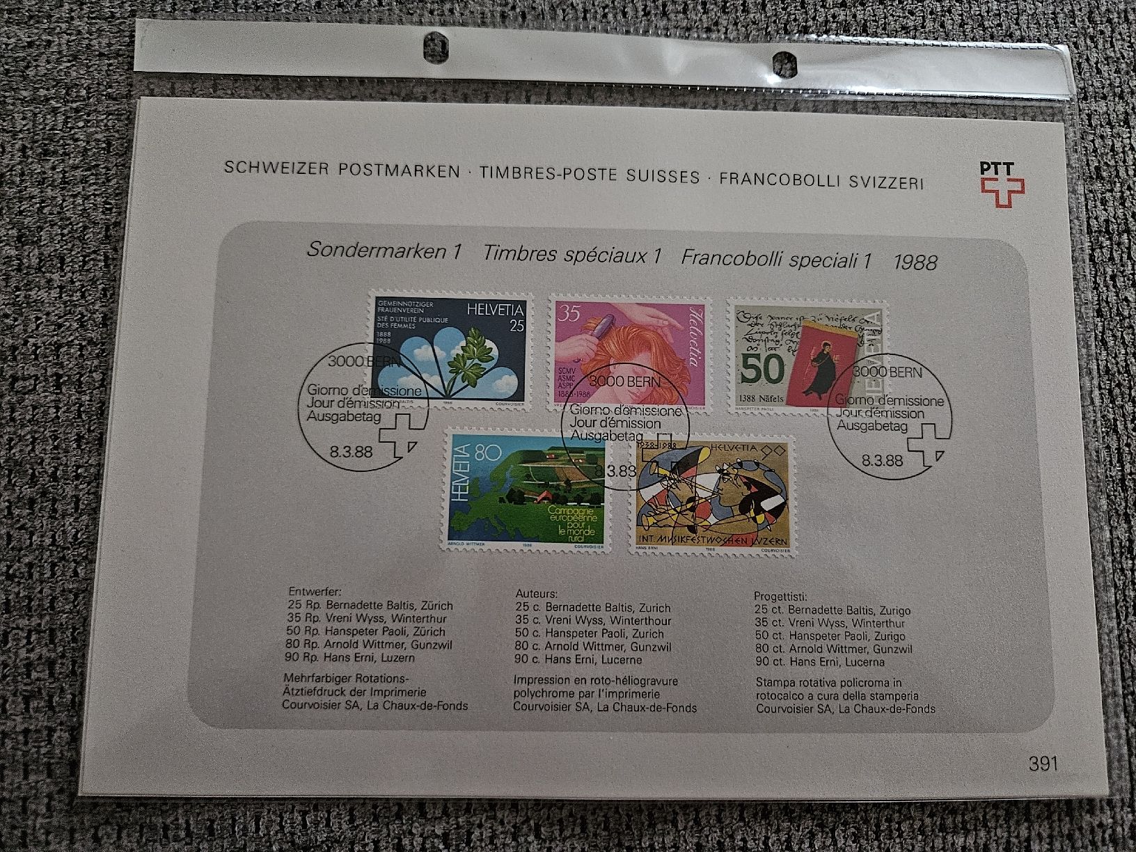 Tutti i francobolli: Schweizer Postmarken Helvetia Sondermarken – Nuovo e nell'imballaggio originale da Chur venduto da Kohla1980 3