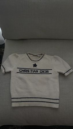 Christian Dior short sleeve jumper cream size S