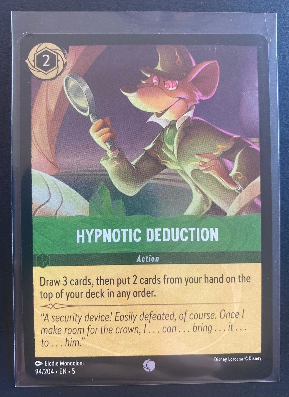 Disney Sammelbilder & Trading cards: Lorcana FOIL HYPNOTIC DEDUCTION 94/204 EN-5 Common – Gebraucht aus Lugano von VlaseCard