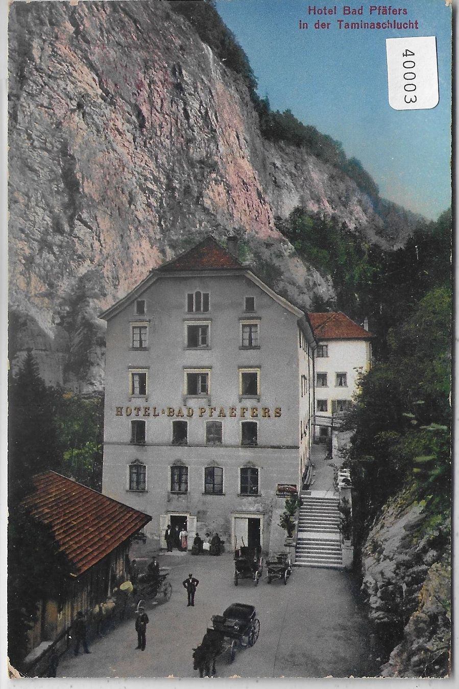 Cartoline postali: Hotel Bad Pfäfers - Kutsche - Litho – Usato da Ettingen venduto da Kartenplanet