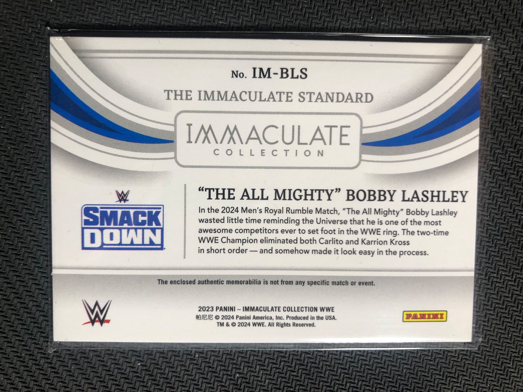 Topps Carte collezionabili: Panini Immaculate WWE Bobby Lashley Jumbo patch /99 – Usato da Wangenried venduto da Garagara 1