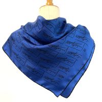 Foulard Carre Giulio Bedetti blau mit Logo VINTAGE 1990s