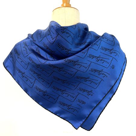 Foulard Carre Giulio Bedetti blau mit Logo VINTAGE 1990s