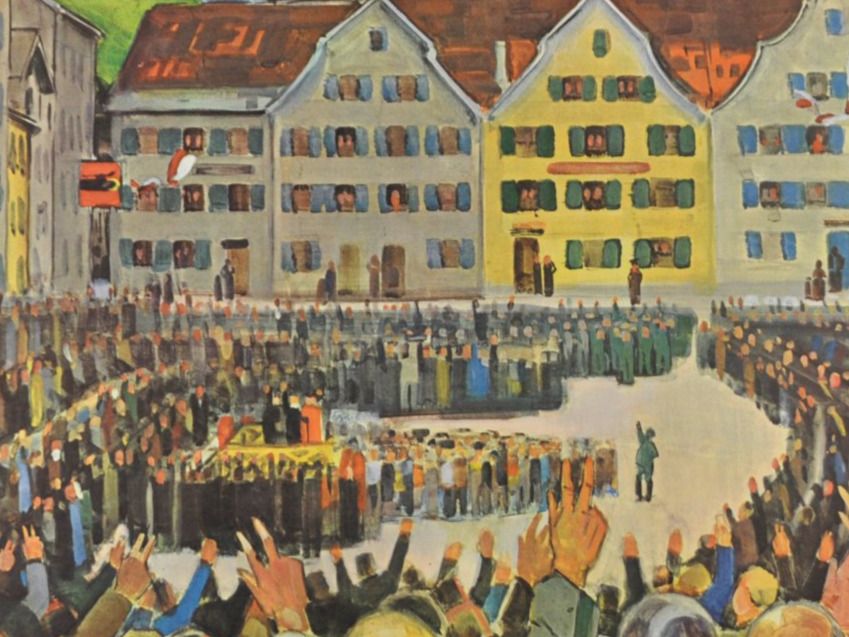 Foto & Immagini: Schulwandbild Glarner Landsgemeinde Mangold #budda – Usato da Härkingen venduto da sammelbecken 1