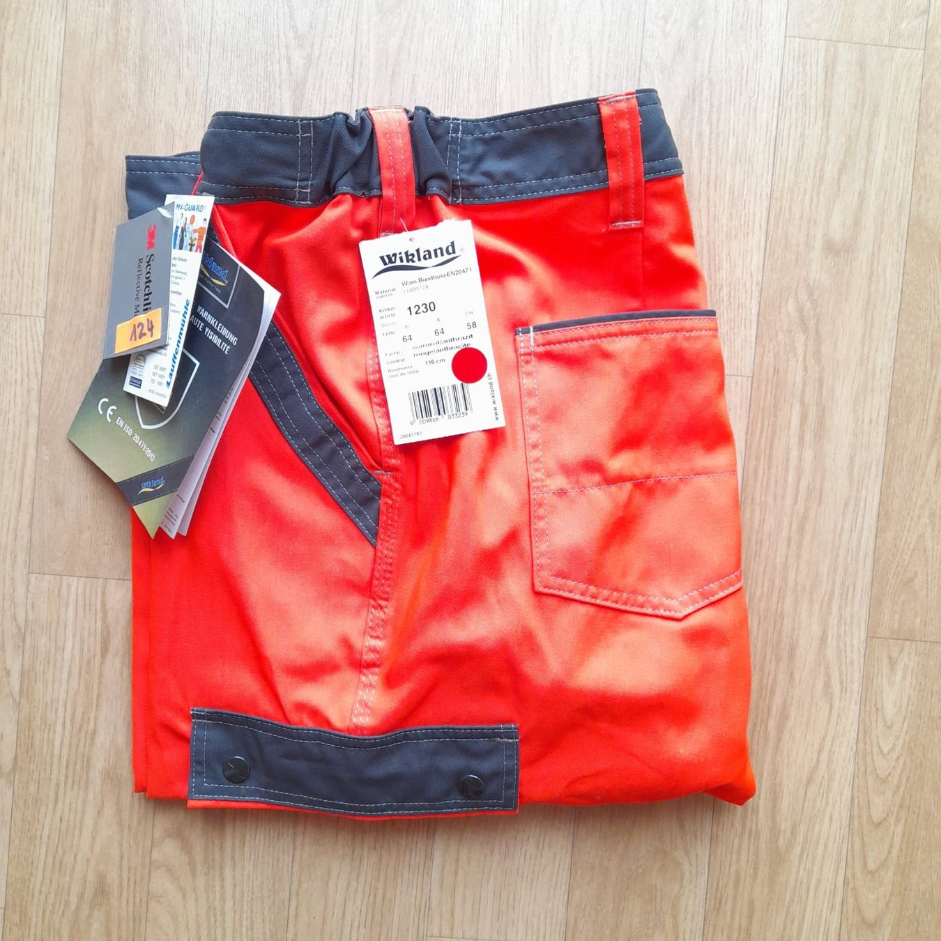 Wikland Pantaloni: Warnbunthose Wikland NEU, Gr.58, orange Reflector, Nr.124 – Nuovo (secondo la descrizione) da Ulisbach venduto da Michi1968