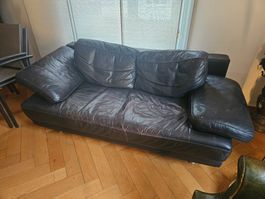 Ledersofa schwarz