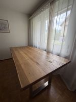 Esstisch aus Massivholz mit Edelstahlgestell  200 × 100 cm