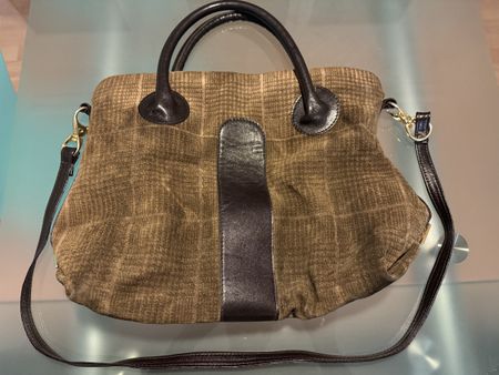 Schicke Ledertasche Handtasche braun beige Umhängetasche