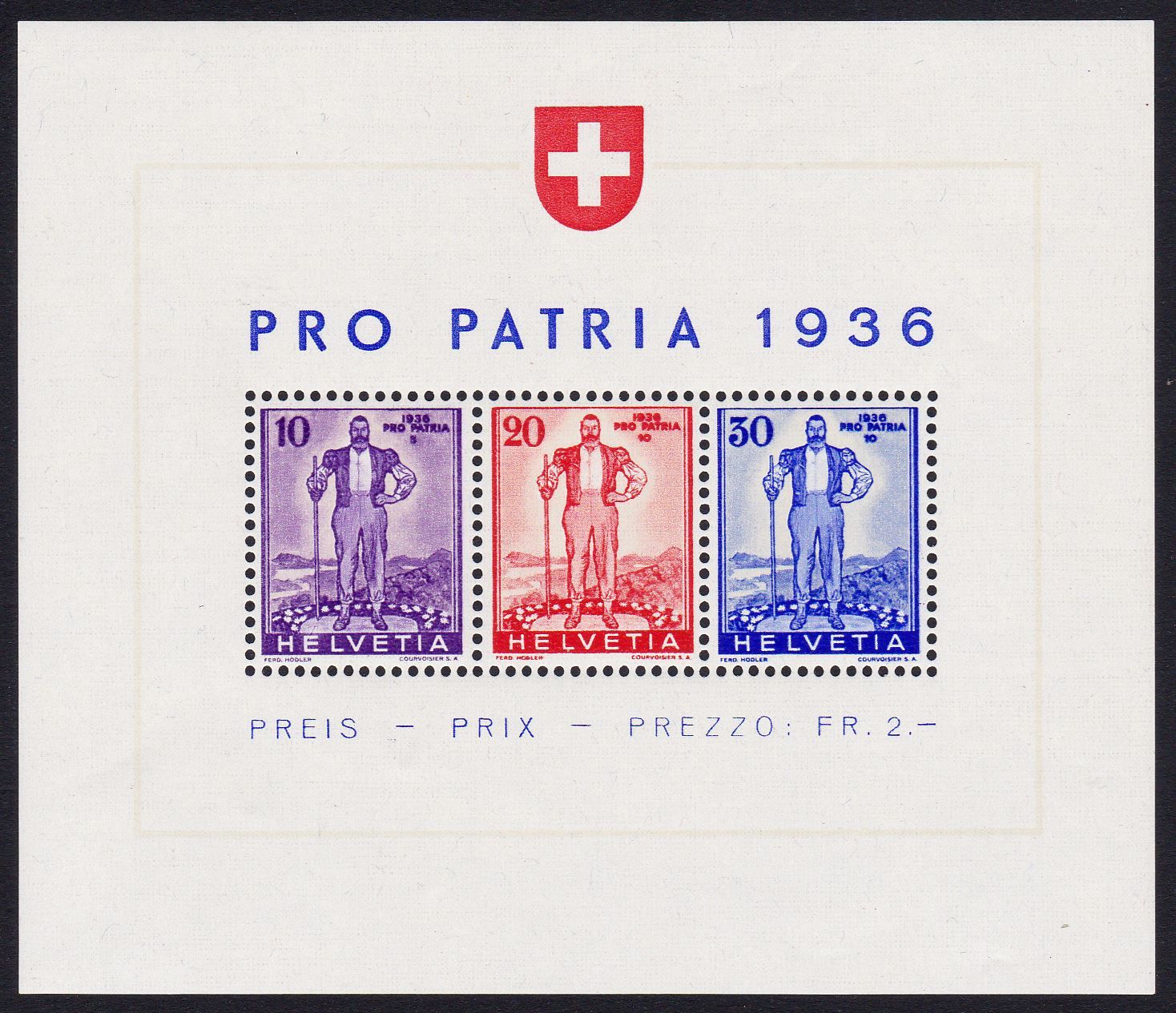 Tutti i francobolli: W8 Pro Patria Block postfrisch,SBK 140.- – Usato da Wenslingen venduto da riger11