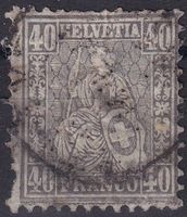 RAAR Sitzende Helvetia Faserpapier!, Nr.50, SBK 5000.-++++++