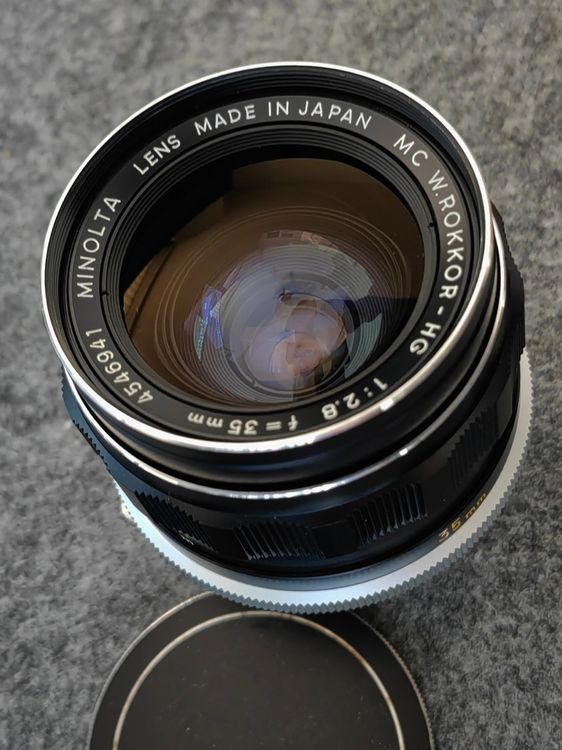 Objectif Minolta MC Rokkor HG 35mm F/2.8 – Grand Angle, Très Bon état