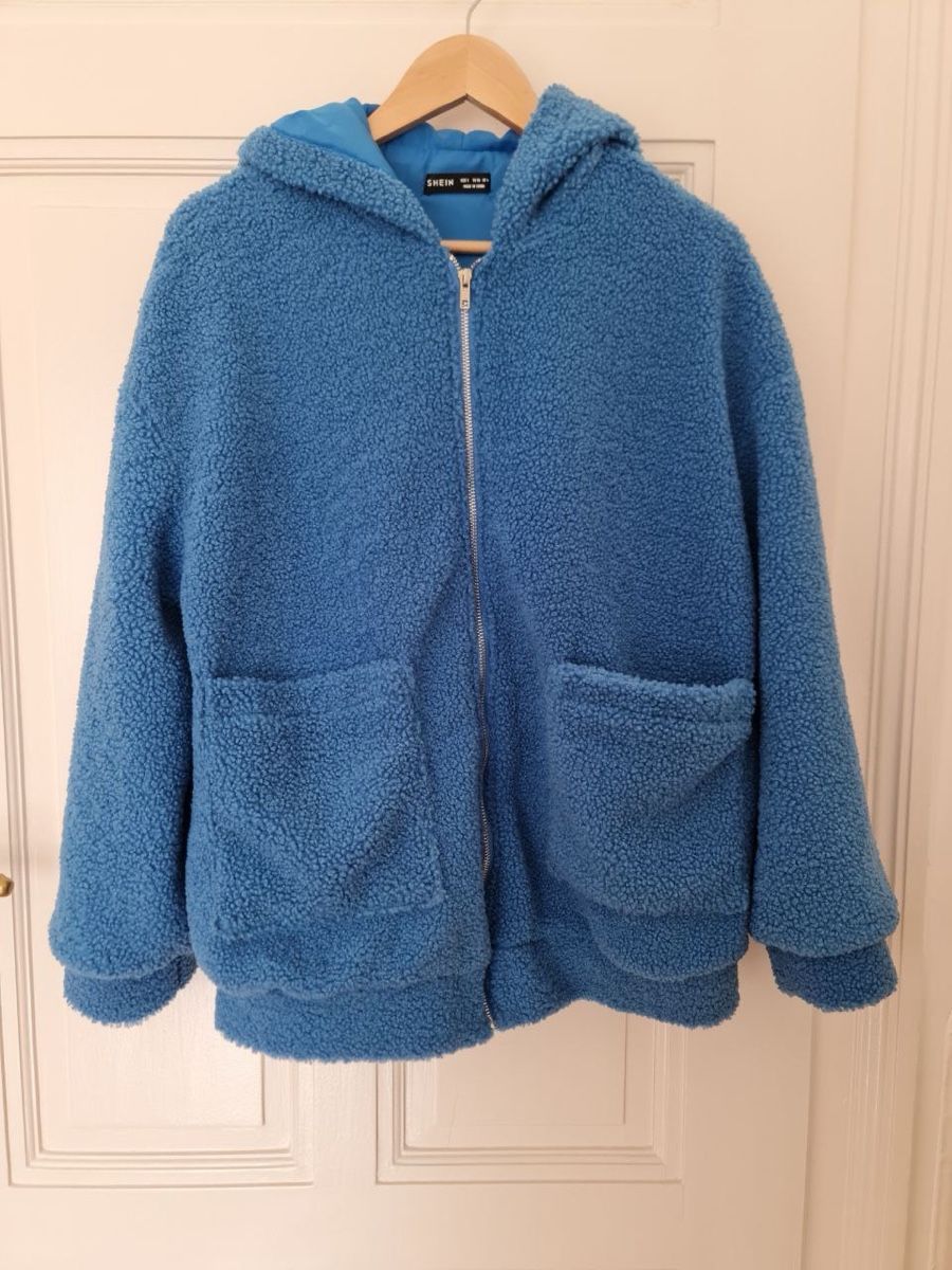 Shein Giacche: Shein Blue Teddy Jacket, Size S oversized – Nuovo (secondo la descrizione) da Genève venduto da jud_xrl8