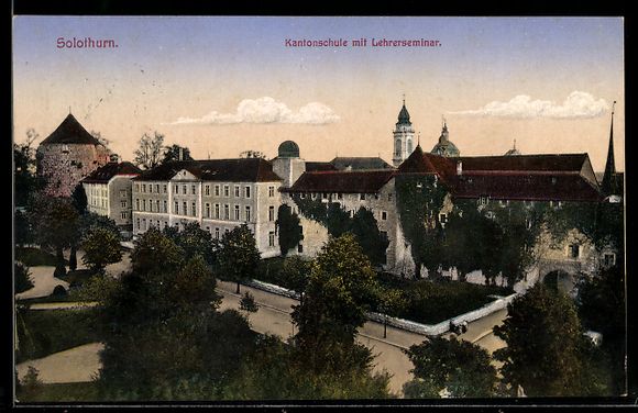 Cartoline postali: Solothurn, Kantonsschule mit Lehrersemin – Usato da Berlin venduto da bartko-reher