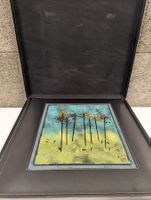 Luxus-Fotoalbum, Echtleder&Keramikkachel, 49x50cm, Rarität