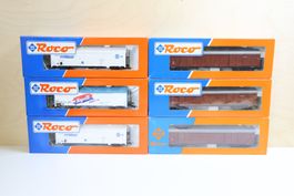 ROCO 6 x FS Kühlwagen & Güterwagen H0 - schöne Modelle