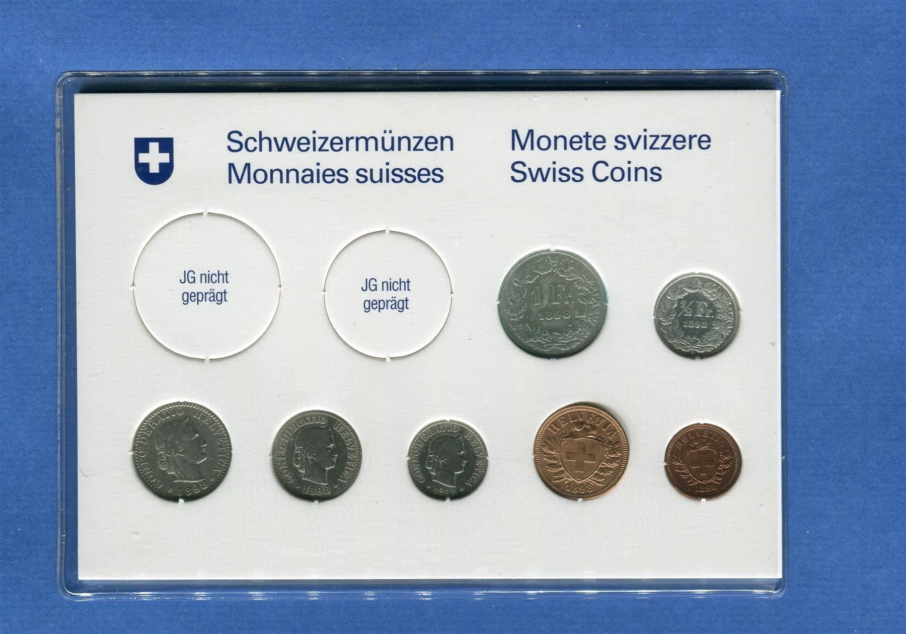 Tutti le monete: (723) Münzsatz 1898 Silber – Usato da Rüthi (Rheintal) venduto da erdnuessli1 1