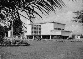 EXOTISCHE Ansichtskarte BAHNHOF LEOPOLDVILLE CONGO BELGE