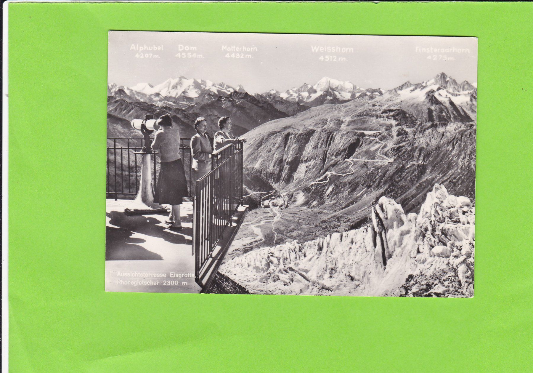 Cartoline postali: Aussichtsterrasse Eisgrotte Rhonegletscher-belebt – Usato da St. Peterzell venduto da neckertal