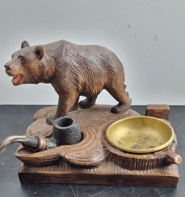 Portacenere: Raucherset um 1920 Brienzer Schnitzerei Aschenbecher Pfeife – Usato da Flums venduto da Flumsantik